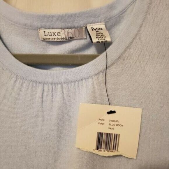 Luxe 360 by Mercer Street Studio Womens Sz PL Blue  Solid Sleeveless Tank Top - Picture 6 of 8